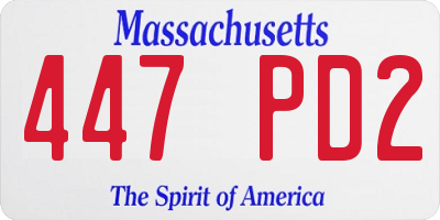 MA license plate 447PD2
