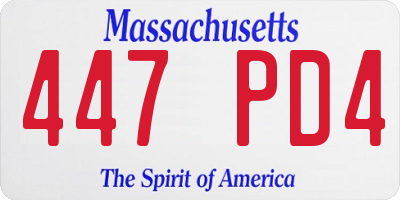 MA license plate 447PD4