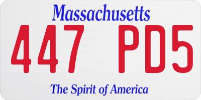 MA license plate 447PD5