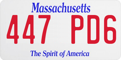 MA license plate 447PD6