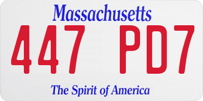 MA license plate 447PD7