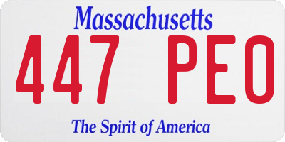 MA license plate 447PE0