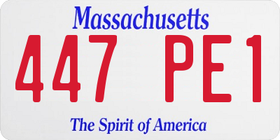 MA license plate 447PE1