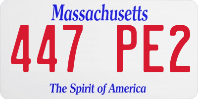 MA license plate 447PE2
