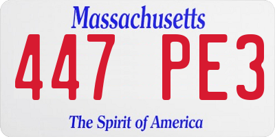 MA license plate 447PE3