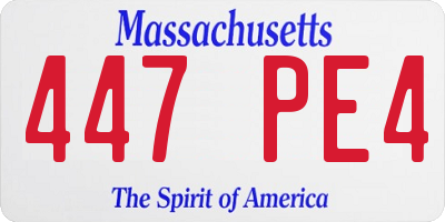 MA license plate 447PE4