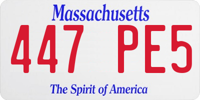 MA license plate 447PE5