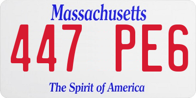 MA license plate 447PE6