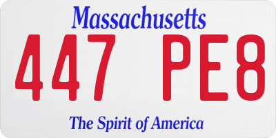 MA license plate 447PE8