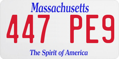 MA license plate 447PE9