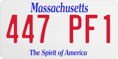 MA license plate 447PF1