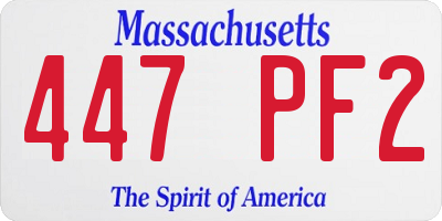 MA license plate 447PF2