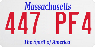 MA license plate 447PF4