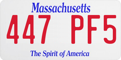 MA license plate 447PF5