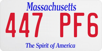 MA license plate 447PF6
