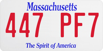 MA license plate 447PF7