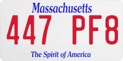 MA license plate 447PF8