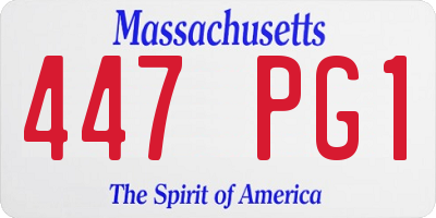 MA license plate 447PG1