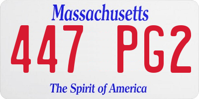 MA license plate 447PG2
