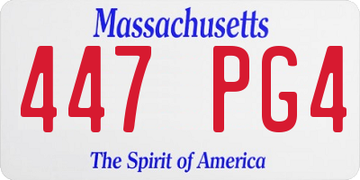 MA license plate 447PG4