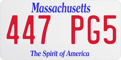 MA license plate 447PG5