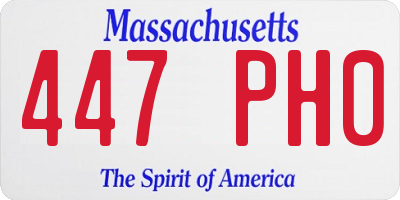 MA license plate 447PH0
