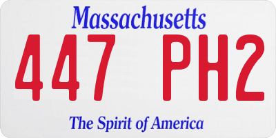 MA license plate 447PH2