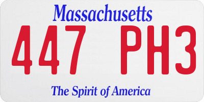 MA license plate 447PH3