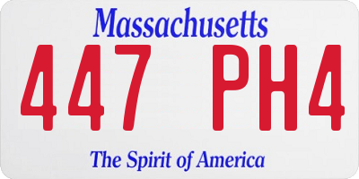 MA license plate 447PH4