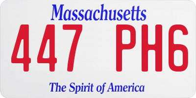 MA license plate 447PH6