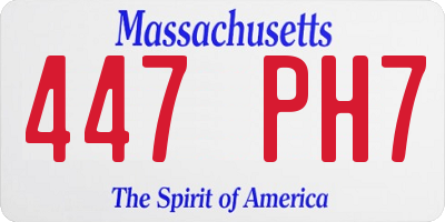 MA license plate 447PH7
