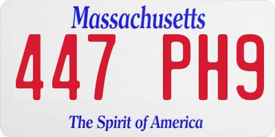 MA license plate 447PH9