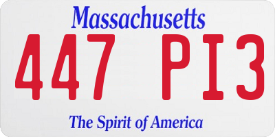 MA license plate 447PI3
