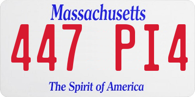 MA license plate 447PI4