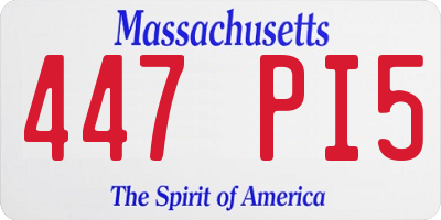MA license plate 447PI5
