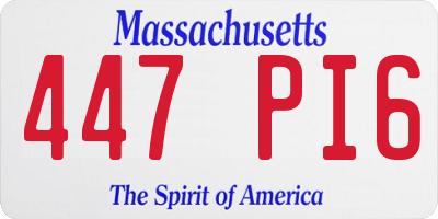 MA license plate 447PI6