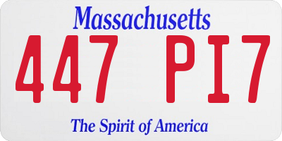MA license plate 447PI7