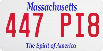 MA license plate 447PI8
