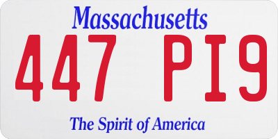 MA license plate 447PI9