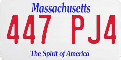 MA license plate 447PJ4