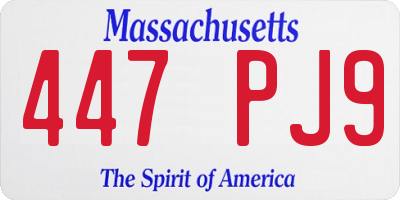 MA license plate 447PJ9