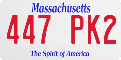 MA license plate 447PK2
