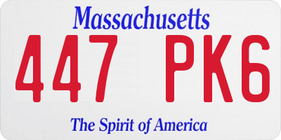MA license plate 447PK6