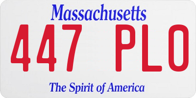 MA license plate 447PL0