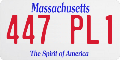 MA license plate 447PL1