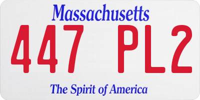 MA license plate 447PL2