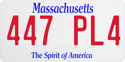 MA license plate 447PL4