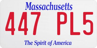 MA license plate 447PL5