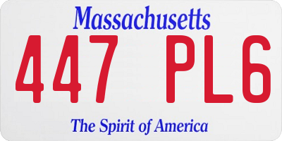 MA license plate 447PL6