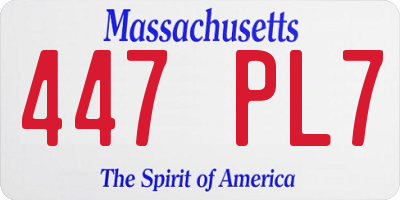 MA license plate 447PL7